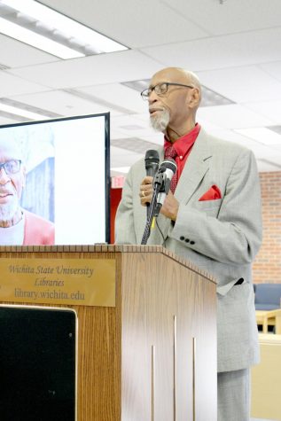 Dr. Galyn Vesey presented over the Dockum Sit-in on Wednesday, Feb. 26 at the Ablah Library.