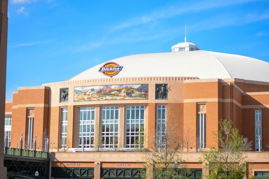 The exterior of the Dickies Arena in Forth Worth, Texas.