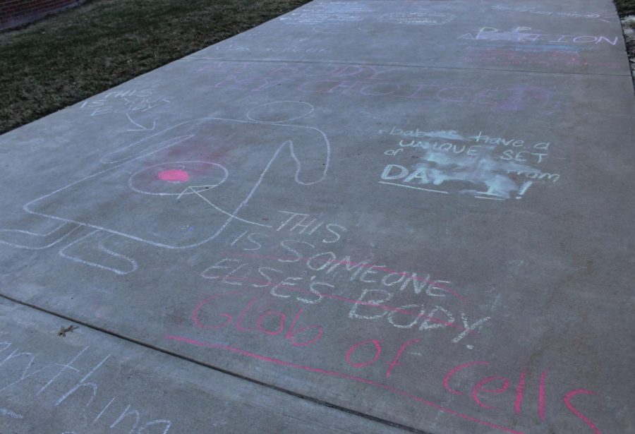 Others later responded by chalking their own counter-message.