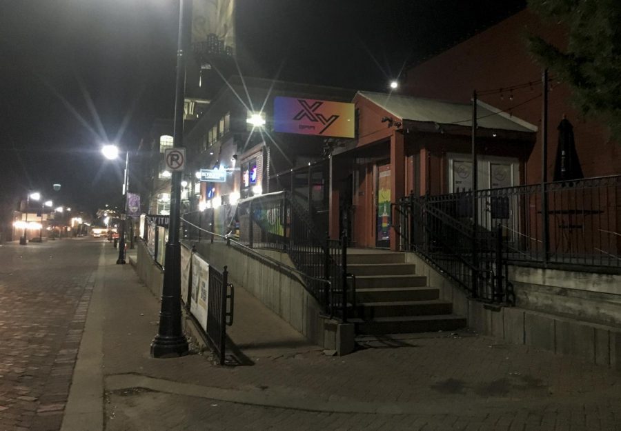 XY Bar located in Old Town is closed on a Saturday night. COVID-19 has caused many businesses to close or limit social gatherings to 10 or less. (March 21, 2020)
