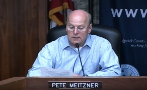 Chairman Pete Meitzner announces during a March 24 briefing that the county health director has signed a stay-at-home order.
