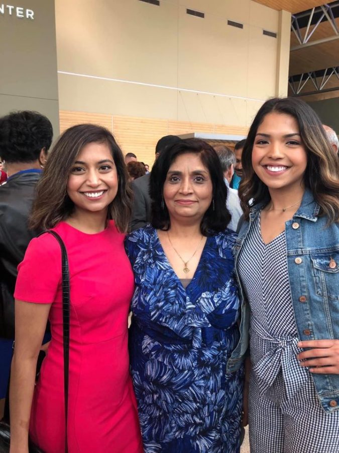 Sophomore Arauna Anwar and her sister and mother pose for a photo after attending Easter service at Central Community Church last year.