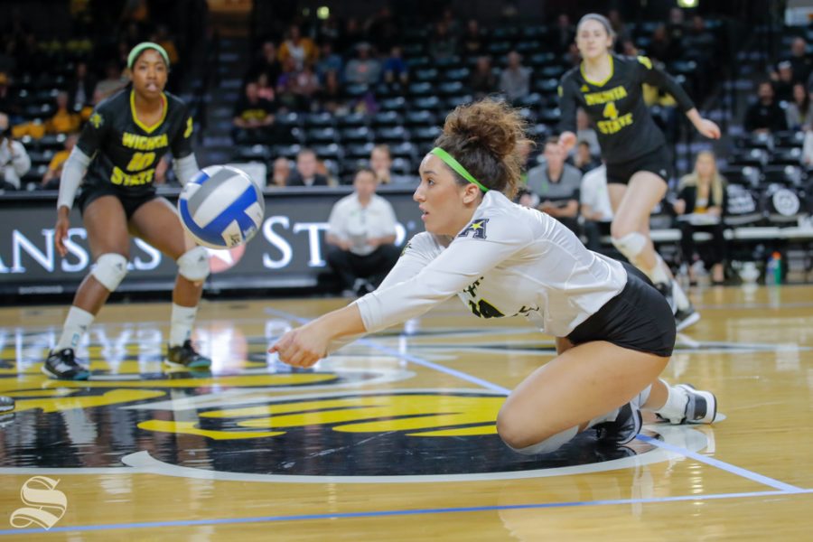 Wichita+State+libero+Giorgia+Civita+dives+for+a+ball+during+the+Shockers+game+against+SMU+on+Nov.+11%2C+2018+at+Koch+Arena.+Civita+announced+Monday+she+is+transferring+to+the+University+of+Wisconsin.