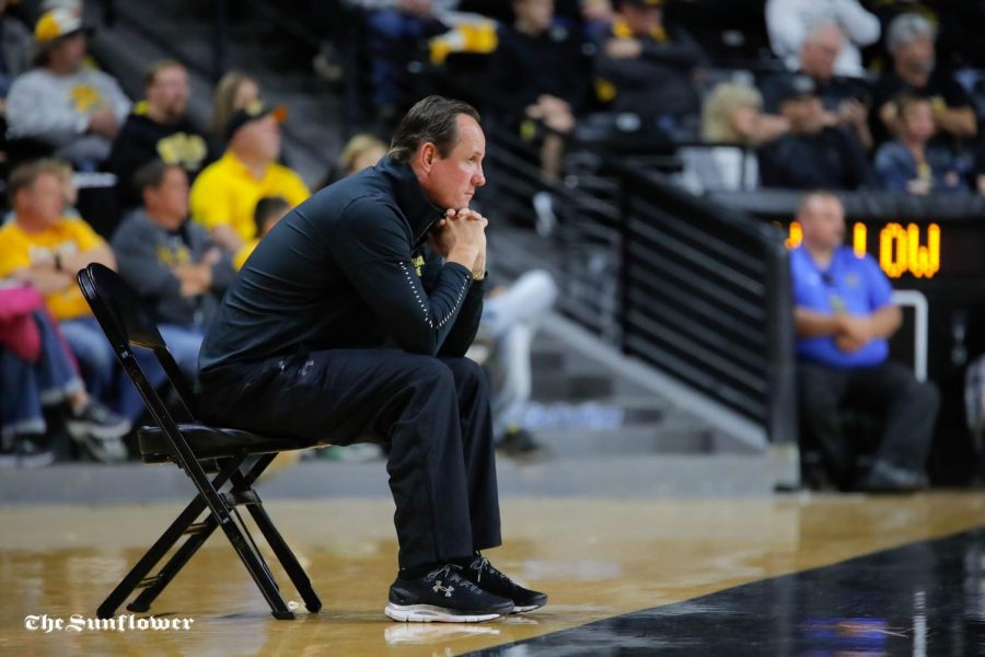 Wichita States Head Coach Gregg Marshall watches his players during the Black and Yellow Scrimmage at Koch Arena on Oct. 6, 2018.
