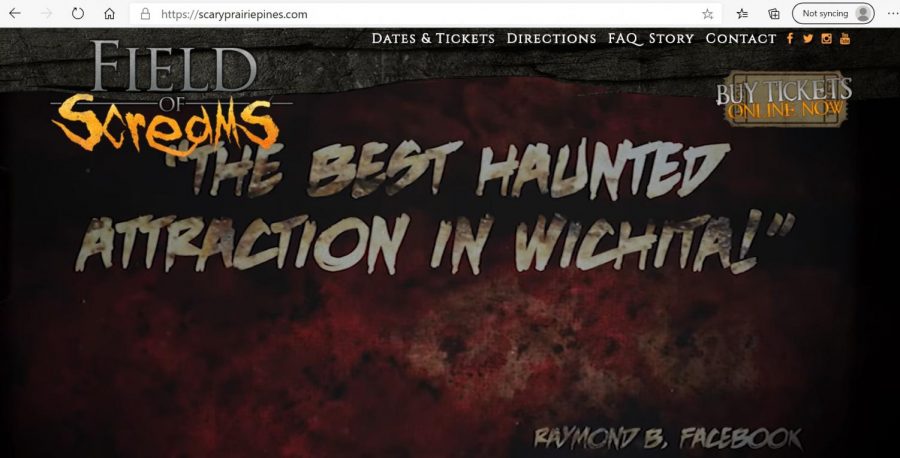Screen shot of the Fields of Screams website, scaryprairiepines.com.