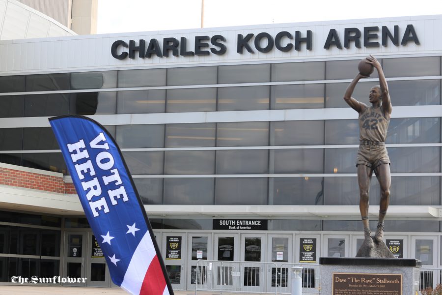 Wichita+States+Shockers+Vote%21+coalition+organized+an+early+voting+site+for+the+Sedgwick+County+community+on+Oct.+22%2C+2020+at+Charles+Koch+Arena.