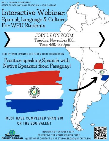 Spanish interactive webinar promotion poster.