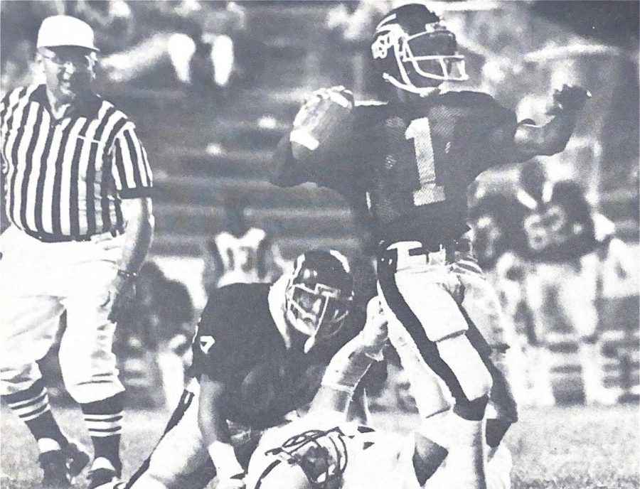 Prince McJunkins prepares to pass during a game against Tulsa on Oct. 24, 1981. 