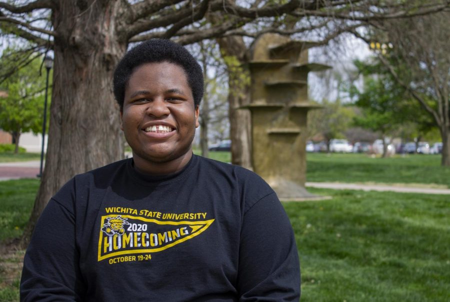 Wichita+State+Junior+Omarian+Brantley+poses+for+a+photo.+This+year+Brantley+was+elected+the+president+of+the+Black+Student+Union.+He+also+currently+works+as+an+intern+in+the+Office+of+Diversity+and+Inclusion%2C+an+underserved+senator+in+Student+Government+and+is+an+RA+in+housing.