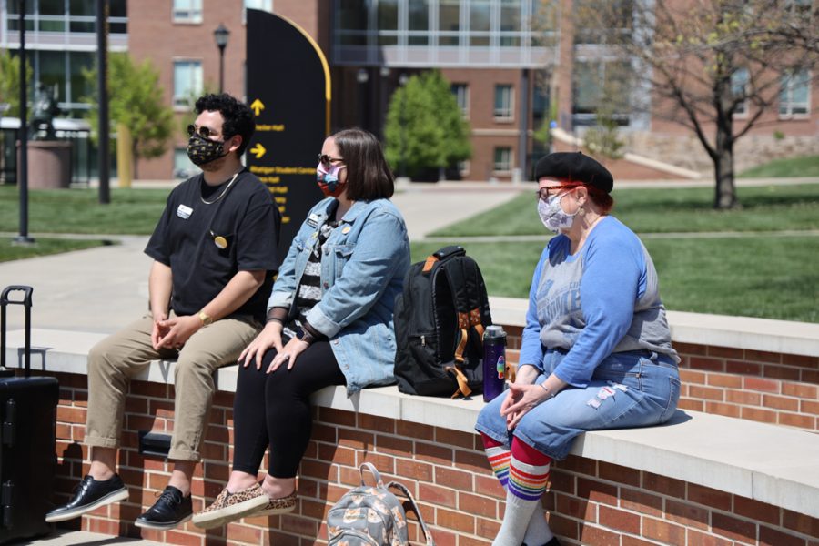 The launch of Belonging Plaza on April 24, 2021 east of Wiedemann Hall.