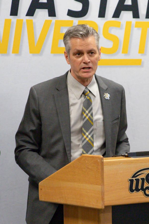 Rick Muma speaks at a press conference after being selected to serve as president on May 6, 2021. 