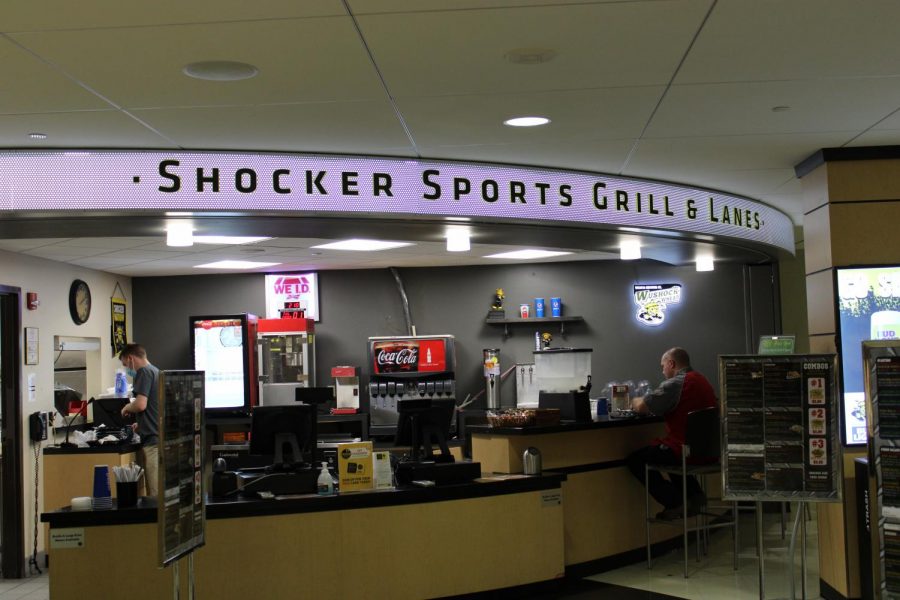 Shocker Sports Grill & Lanes located in the basement of Rhatigan Student Center