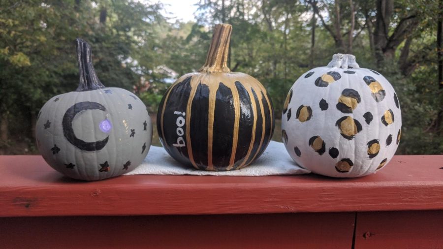 There are many ways to decorate your pumpkins for the season, such as painting them with whatever design your heart desires. 