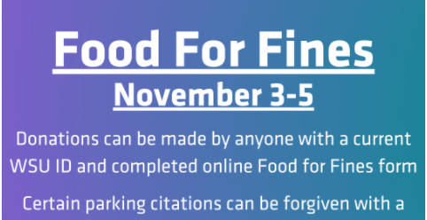 Food For Fines open today through Friday
