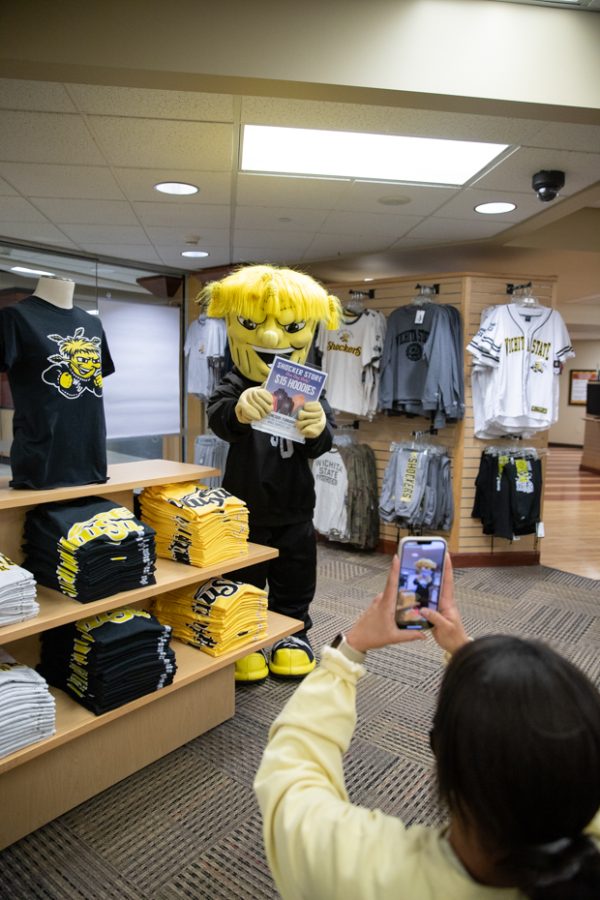 Social Media Intern for the Office of Admissions Destanee Brigman-Reed records WuShock for the WSU Tik Tok page on Jan. 24. Brigman-Reed took charge of most of the filming and content on the page.