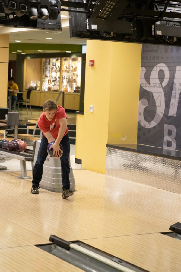 Ryan Barnes of the Shocker Bowling team, during team practice on January 25th, 2022 at the RSC.