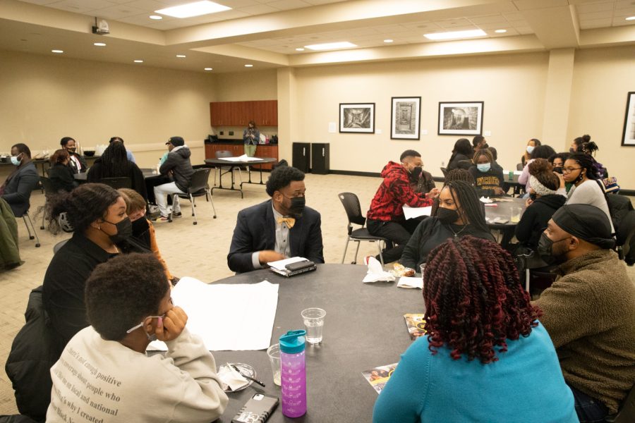 The Office of Diversity and Inclusion holds a meeting as part of Wichita States Black Excellence Living Learning Community, January 25th, 2022 at the RSC.