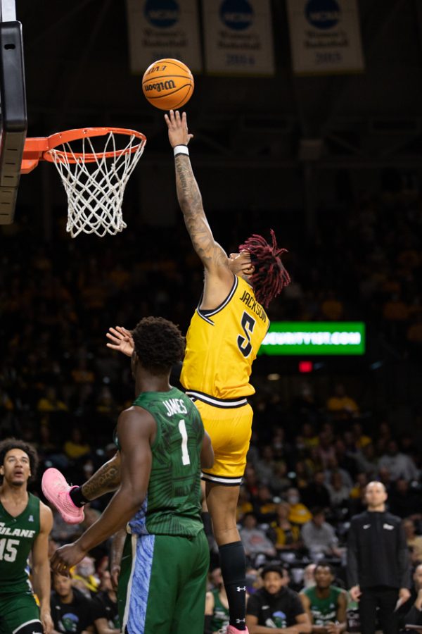 Sophomore Clarence Jackson goes up for a lay-up against Tulane on Jan. 12 in Koch Arena.