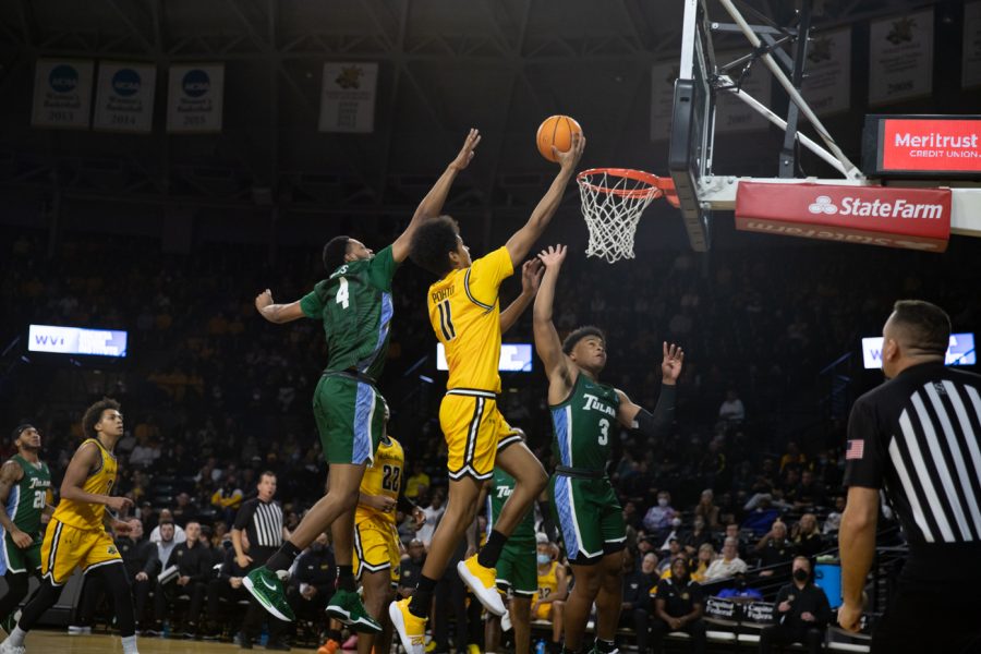 Freshman Kenny Pohto goes up for  lay-up against Tulane on Jan. 12 in Koch Arena.