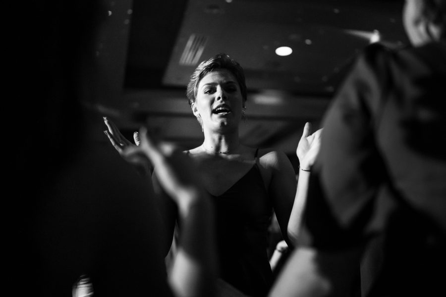Sarah Laffen dances during Fairmount Formal. The event was hosted by SAC on Feb 19 at the RSC.