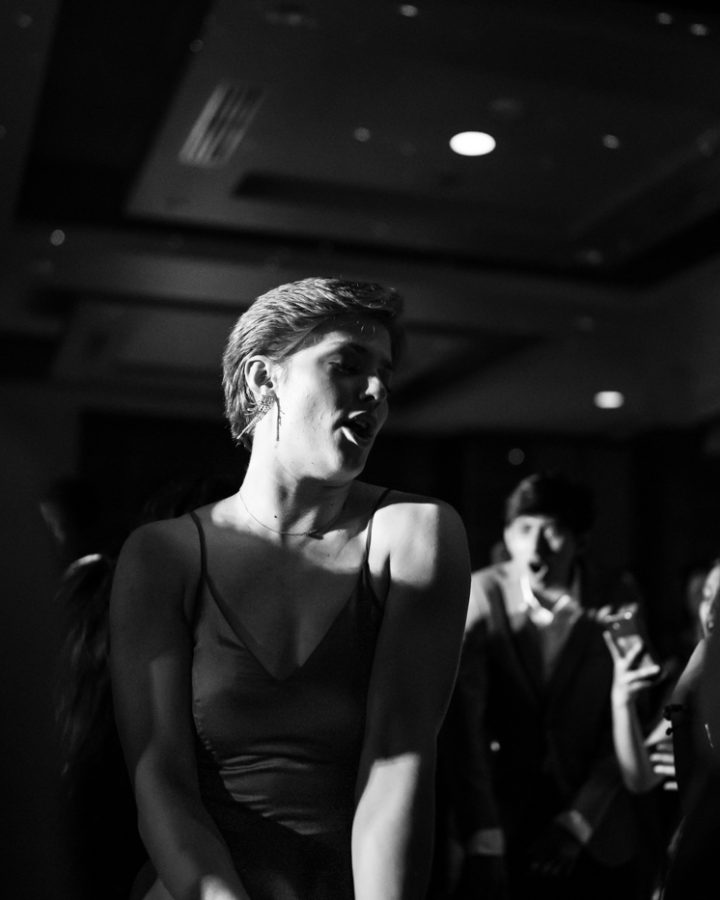 Sarah Laffen dances during Fairmount Formal. The event was hosted by SAC on Feb 19 at the RSC.