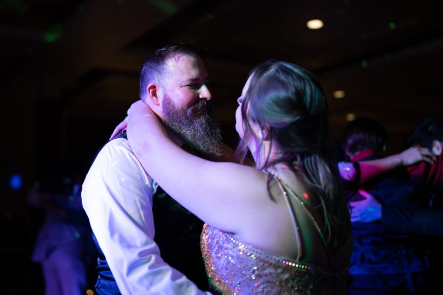A couple dances during Fairmount Formal. The event was hosted by SAC on Feb 19 at the RSC.