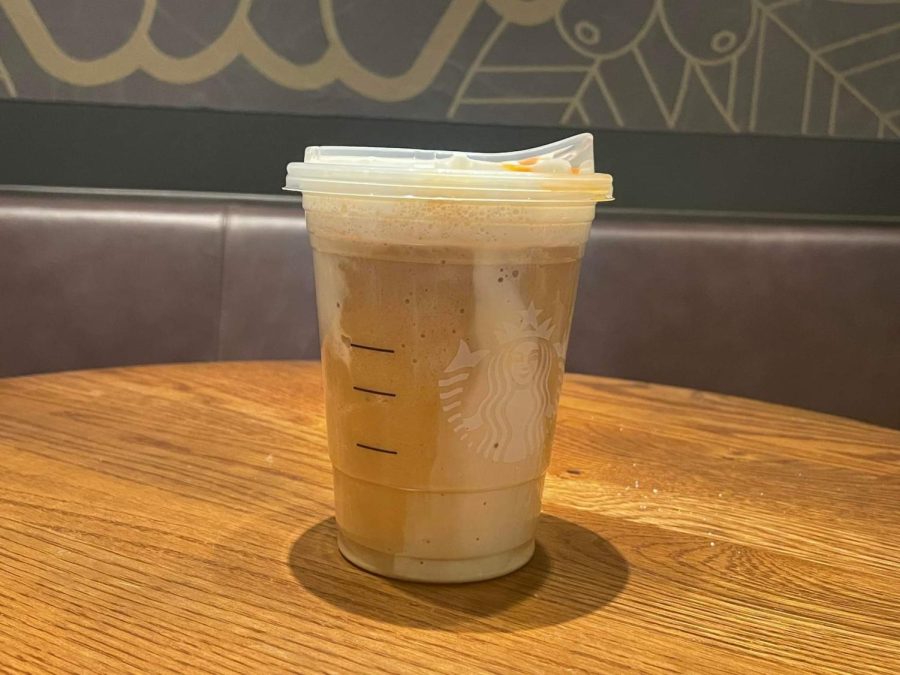 Starbucks features their nutty spring drink the Pistachio latte, able to be made hot, iced or blended, and with milk substitutes.