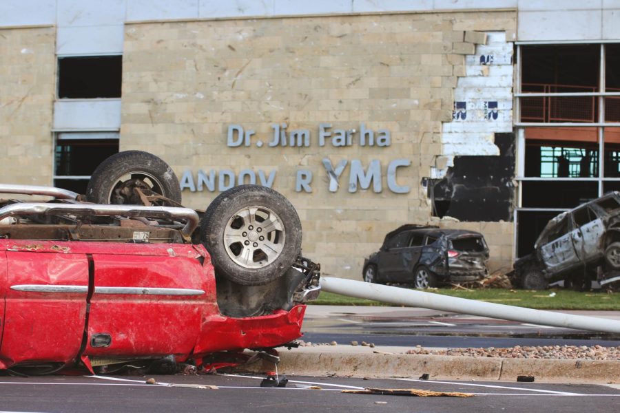 Dr. Jim Farha Andover YMCA after the tornado struck Andover, Kansas on April 29, 2022.