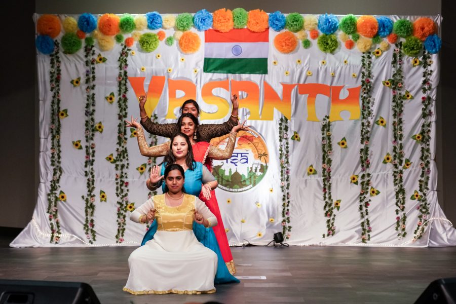 Hari Chandana and group performs during Vasanth on Saturday April 23rd. The event was hosted by the Wichita State Indian Student Association at the Eugene M. Hughes Metropolitan Complex.