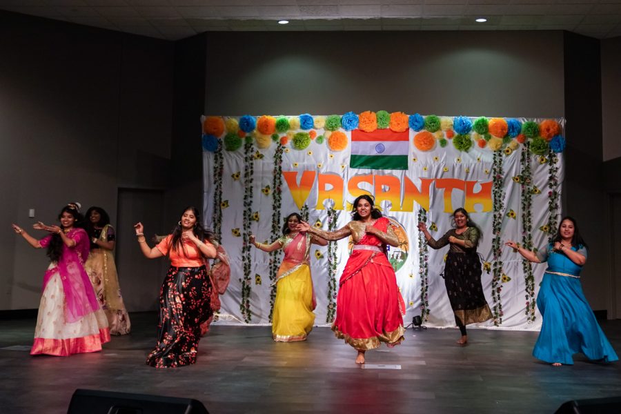 Hari Chandana and group performs during Vasanth on Saturday April 23rd. The event was hosted by the Wichita State Indian Student Association at the Eugene M. Hughes Metropolitan Complex.