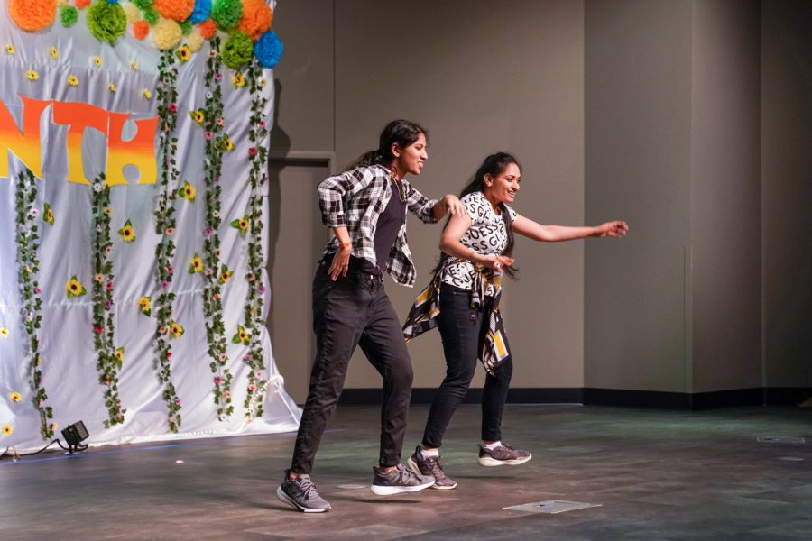 Divya and Bhoomika group Performs a retro dance at Vasanth on Saturday April 23rd. The event was hosted by the Wichita State Indian Student Association at the Eugene M. Hughes Metropolitan Complex.