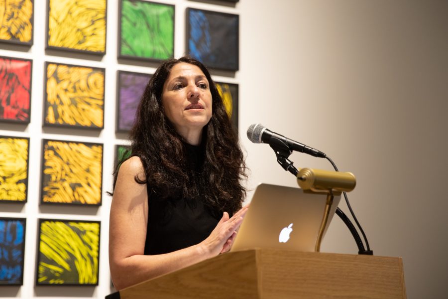 Artist Annabel Daou speaks at the Ulrich Museum of Art, Apr. 5th
