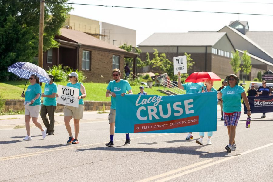 Lacey cruse group walks at the Juneteenth ICT parade which takes over 13th Street on Saturday, June 18th.