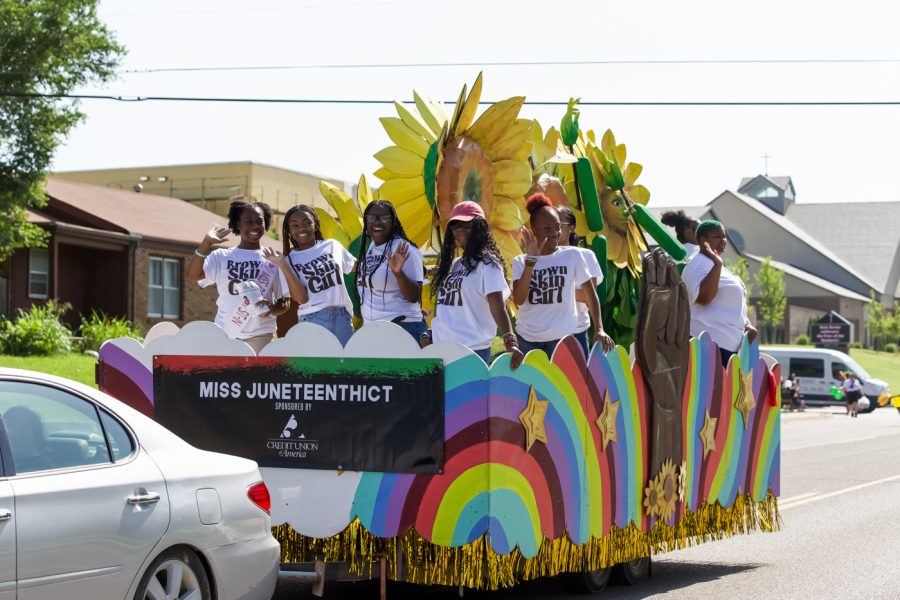 Miss Juneteenth group at Juneteenth ICT parade takes over 13th Street on Saturday, June 18th.