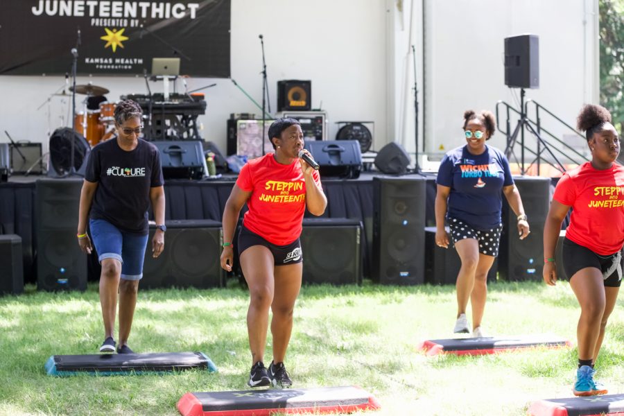 3 keys fitness does some steps at Juneteenth ICT which takes over 13th Street on Saturday, June 18th.