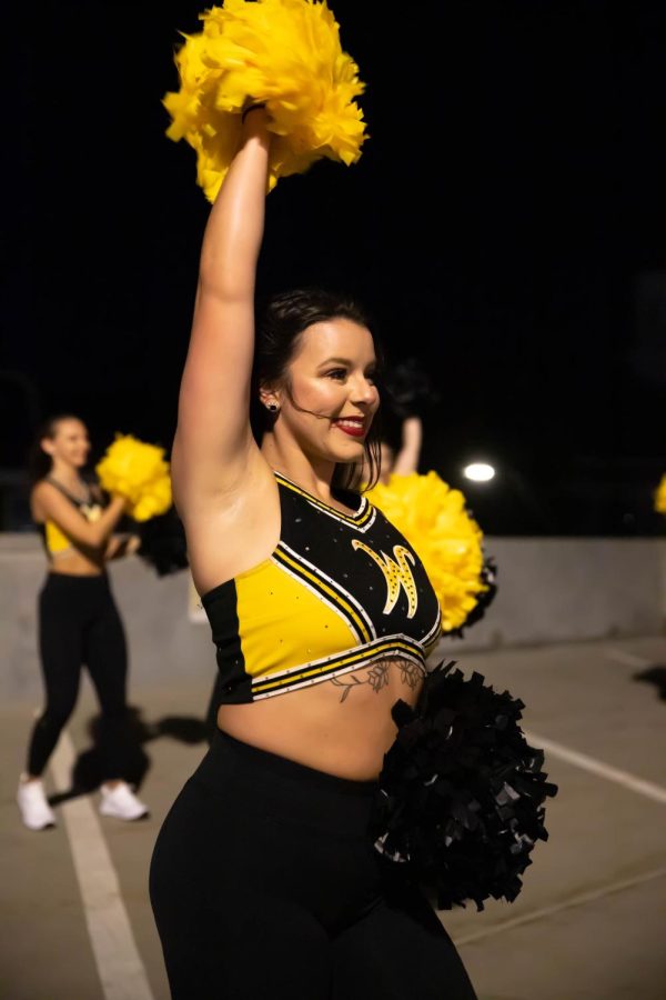 Spirit squad members dancing at the 2nd Annual NXT LVL Garage party. The event was hosted by the Office of Diversity and Inclusion at the public parking garage on August 19, 2022.