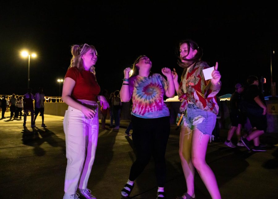 Shockers dancing at the 2nd Annual NXT LVL Garage party. The event was hosted by the Office of Diversity and Inclusion at the public parking garage on August 19, 2022.