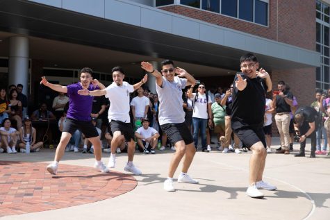Shockers from Sigma Lambda Beta International Fraternity Inc dance at the MCG Yard Show on Aug 29.