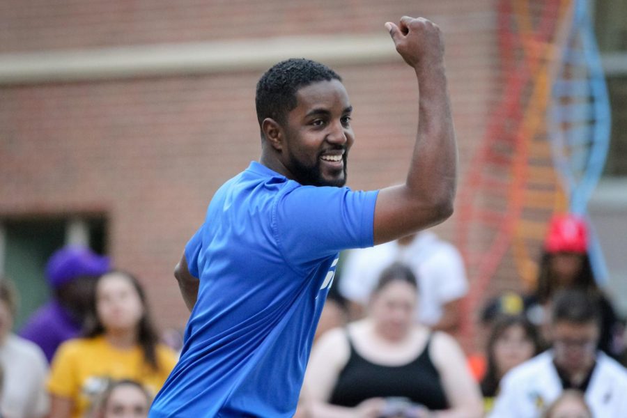 Alex Maryman of Phi Beta Sigma Fraternity Inc. performs at the first annual NPHC Yard Show on Aug. 29, 2022.