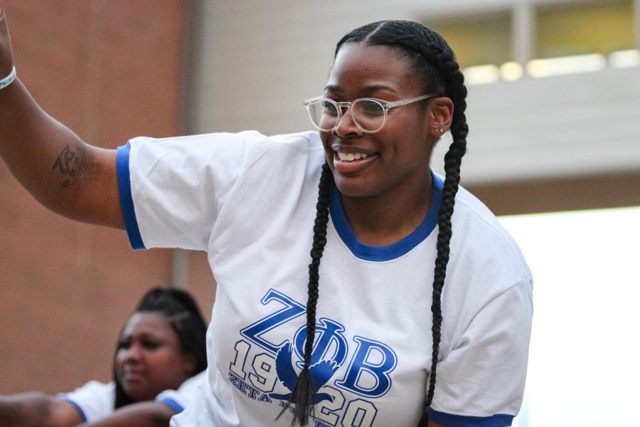 Zeta Phi Beta Sorority Inc. performs at the NPHC Yard show on Aug. 29. This is NPHCs first annual Yard Show at WSU.