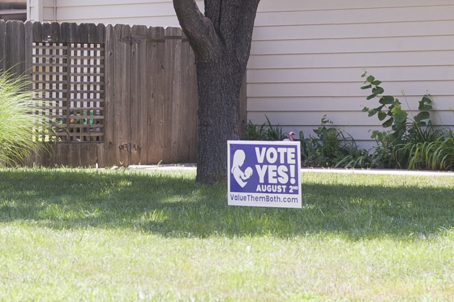 Many vote yes signs could be seen around the Wichita community leading up to the Aug. 2 vote.