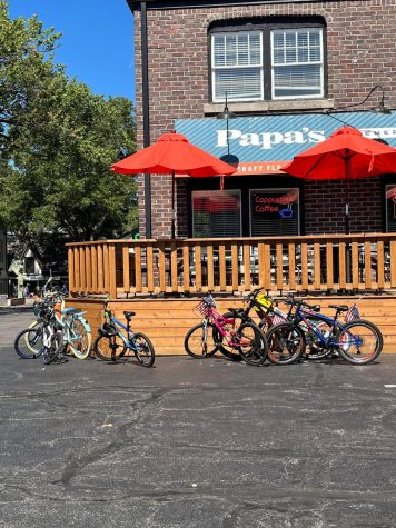 Papas General Stores parking lot was filled with bicycles instead of the usual cars on Sept. 18.