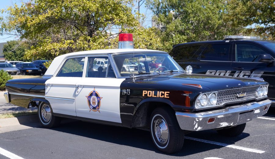 Vintage Police car at Show N’ Shine car show in parking Lot 1 between Hillside Avenue and the Duerksen Fine Arts Center on Sunday, Sept. 25. This event was hosted by The Honore Adversus Foundation.