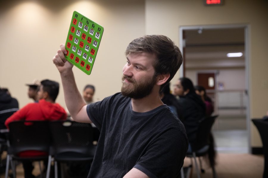 Dalton Lansing wins a round of Bingo on Sept. 22 in the RSC. Instead of yelling Bingo, Lansing and each of the winners yelled Yeehaw like cowboys.