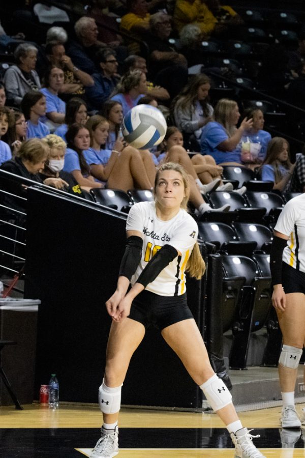 Sophmore Annalie Heliste hits the ball during the game versus Temple on Sept. 23 at Koch Arena. 