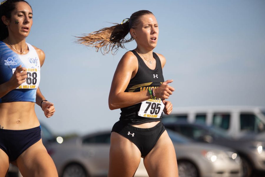 Freshman Leah Jerkovic makes her debut at Wichita State during the 5 Kilometer race at the JK Golden Classic on Sep. 3 in Augusta. Jerkovic finished eighth place with a time of 19:59.4.