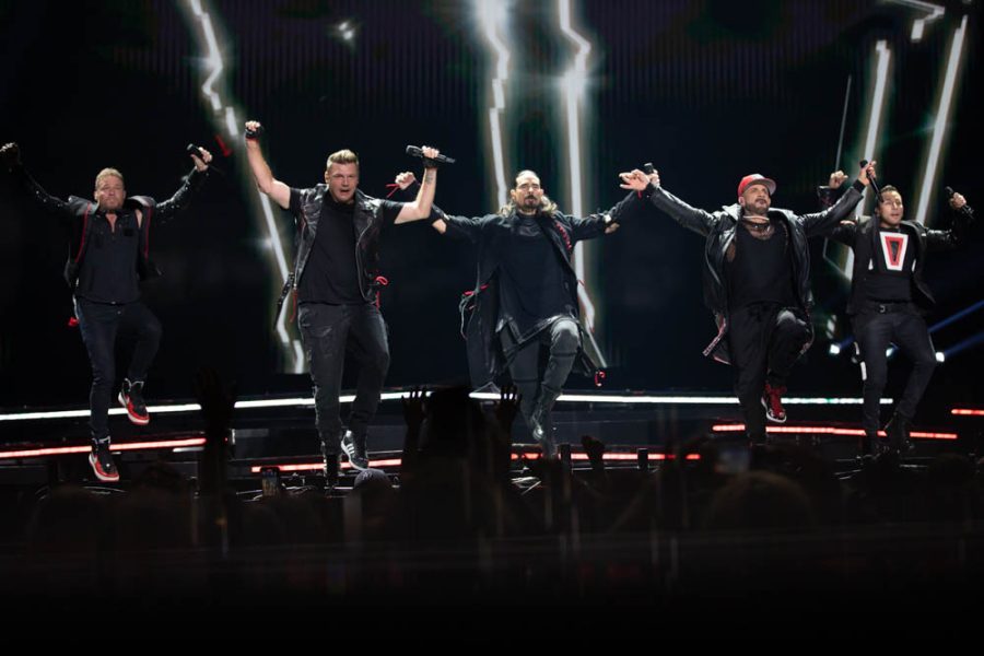 The Backstreet Boys show off their 90s dance moves on Sep. 13 at Intrust Bank Arena. The band stopped in Wichita as part of the DNA World Tour.