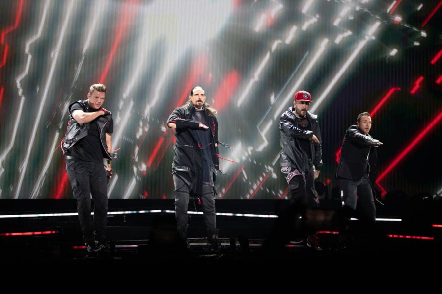 The Backstreet Boys show off their 90s dance moves on Sep. 13 at Intrust Bank Arena. The band stopped in Wichita as part of the DNA World Tour.