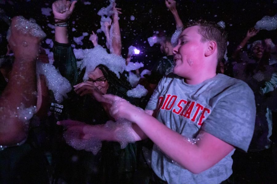 WSU Students dance at the Foam Night Party on Sept. 9 The event was hosted by Student Affairs and SAC at RSC.