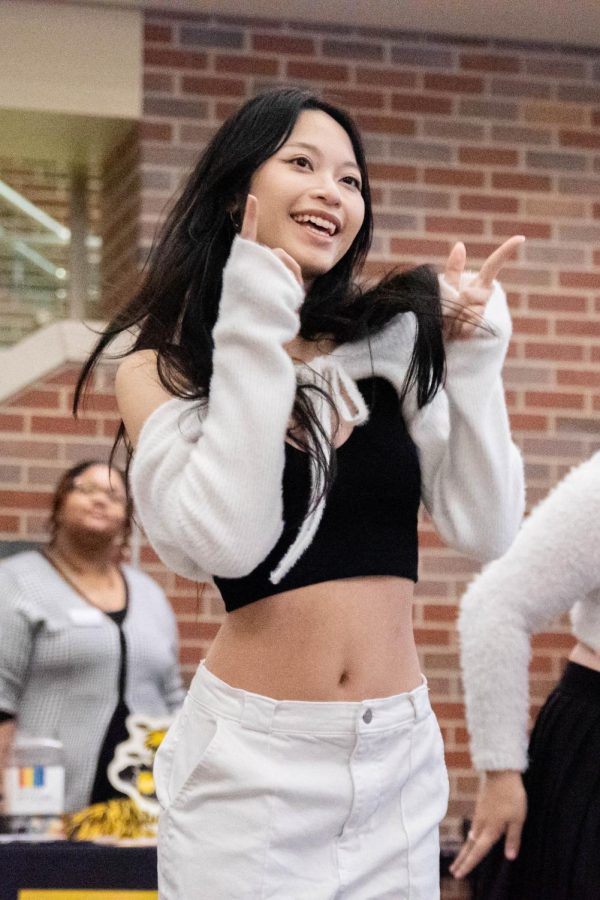 KVersity member Rachel Tran performs Psycho by K-pop group Red Velvet. The Lunar New Year: Year of the Rabbit event was hosted by The Office of Diversity and Inclusion on Jan. 23.